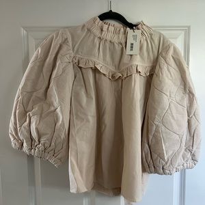 Sea NY Barley Layla Quilted Puff Sleeve Top size L